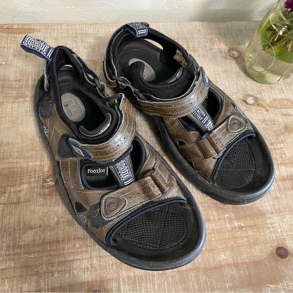 FootJoy FJ Brown Strap Open Toe Spikes Golf Sandals 45641 Men’s Size 8 M